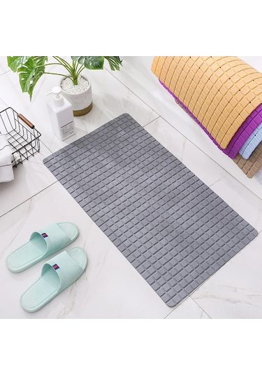 Mufunye Banyo Tıraş Yastığı: Kayma Önleyici, Masajlı, 50x50cm Beyaz Kare Desenli, Duş Ve Tuvalet Kullanıma Uygun, Temizliği Kolay Dayanıklı Mat Diğer