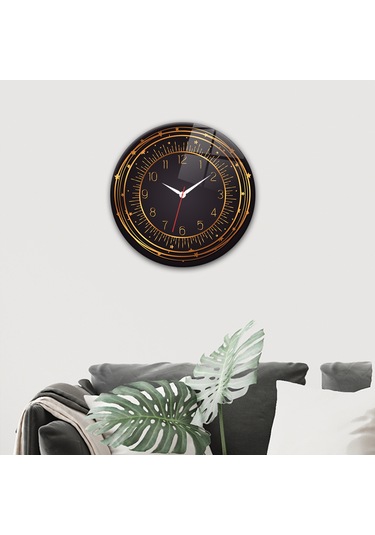 Decorita Cam Saat | Black Star | Çap40cm Çok Renkli
