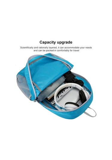 Sones Haweel Yürüyüş Taşınabilir Katlanabilir Sırt Çantası Büyük Kapasiteli Omuz Çantası Mavi