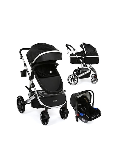 Ultra Lüx Capsule Egg Travel Sistem Bebek Arabası Siyah Silver