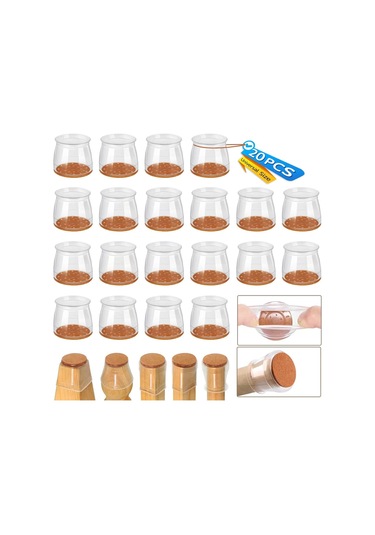 20 Adet, Parke Zeminler İçin Sandalye Bacak Zemin Koruyucular, Keçe Mobilya Pedleri Silikon Sandalye Çorapları Bacak Kapakları, Mobilya Koruyucuları, Orta Ham