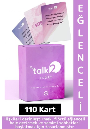 Eğlenceli Özel Gün Sevgili Çift Flört Aşk Samimiyet Duygusal Bağ Kurma Oyunu Talk2-flört 110 Kart