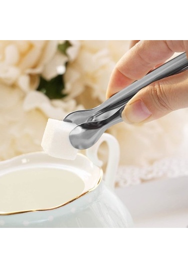 Paslanmaz Çelik Mini Maşa 12'li Paket Buz Şeker Servis Maşası B