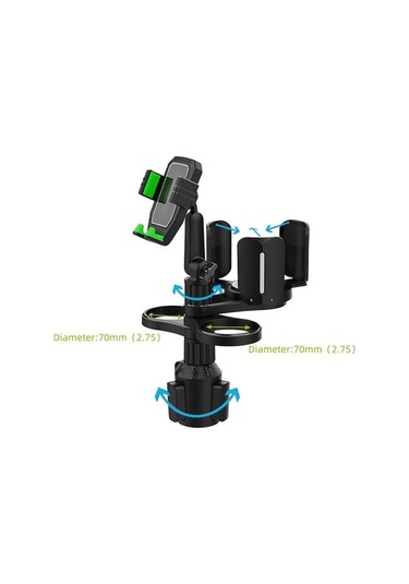 Dancemonkey Araba Bardak Ve Telefon Tutucu - Yeşil, Pratik Tasarım Yeşil