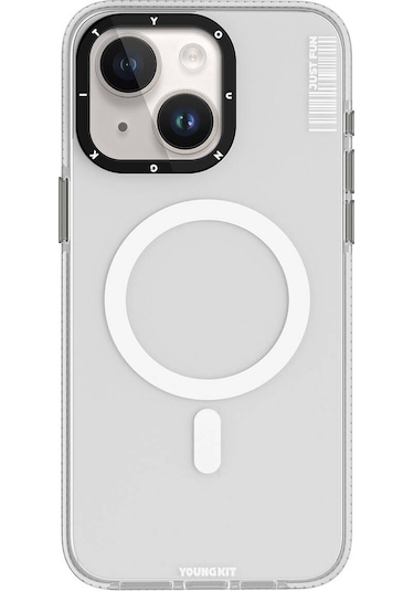 iPhone Uyumlu 15 Plus  Kılıf Magsafe Şarj Özellikli Youngkit Crystal Color Serisi Kapak Pembe