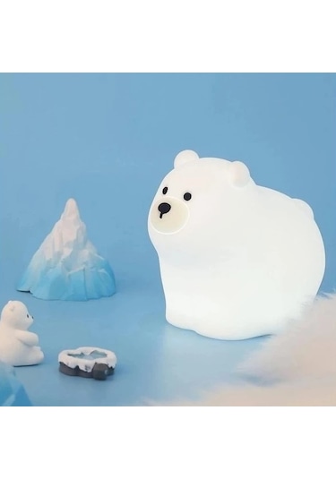 Sevimli Ayıcık Gece Lambası Dokunmatik Sensörlü Renkli Çocuklar Için Usb Şarjlı İthal Ürün Çok Renkli