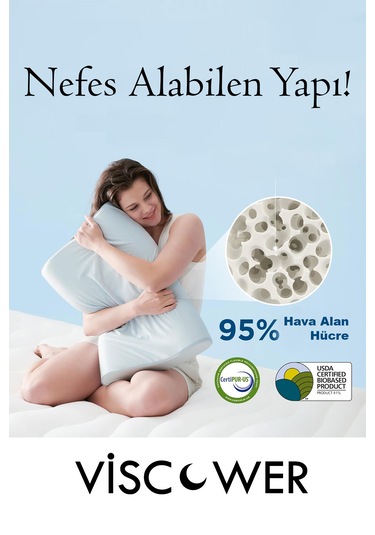 Viscower Queen Yüksek Terletmeyen Ortopedik Boyun Destekli Yastık