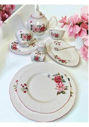 Royking Pink Rose 44 Parça Kahvaltı Takımı Rose