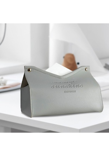 Style2 Gri-iskandinav Doku Kutusu Masaüstü Doku Kutusu Peçete Tutucu Ev Oturma Odası Dekorasyon Mutfak Kağıdı Tutucusu Saklama Kutusu