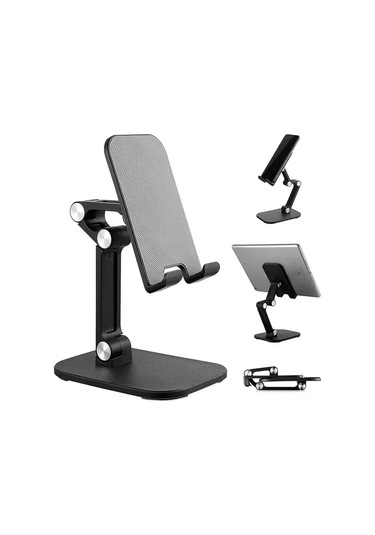 Springsun Masaüstü Telefon Ve Tablet Tutucu - Katlanabilir Yükseklik Açı Ayarlı - Ergonomik Görünüm Açısı - Silikon Korumalı Kaymaz Temel - Pembe