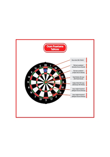 4 Oklu Mıknatıslı Profesyonel Dart Seti Çift Yönlü Manyetik Dart Askılı Dartboard