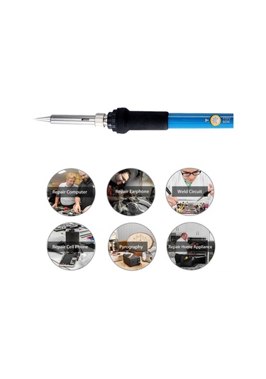 Geeroyoo 28 Parça Isıtıcı Uçlu Sıcaklık Ayarlanabilir 200-450 C Elektrik Tamiri Dıy Soldering Iron Seti 110v小美规 + Devir Bağlantısı