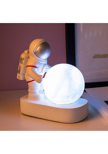 Homyl Gece Lambası Led Masa Başucu Dekorasyon Ev Süs Gümüş Gümüş