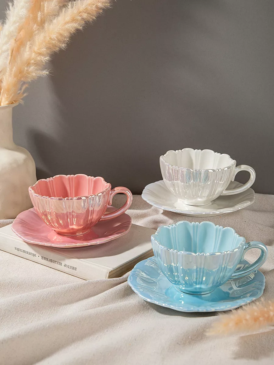 Teplo V Rukah İnci Desenli Çay Takımı, Bardak Ve Tabak 208197764 İnci-mavi