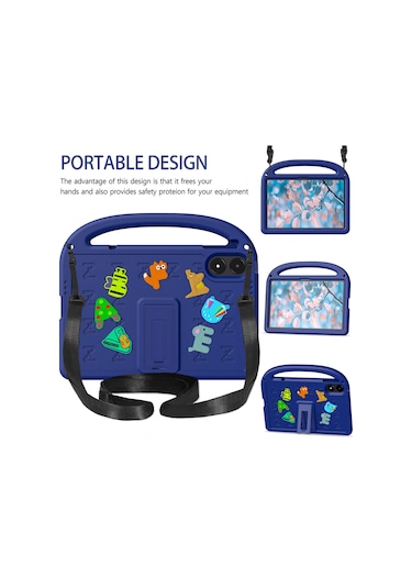 Xiaomi Poco Pad/redmi Pad Pro Kickstand Eva + Pc Kılıfı Omuz Askılı Tablet Kılıfı - Lacivert Tablet Kılıfı