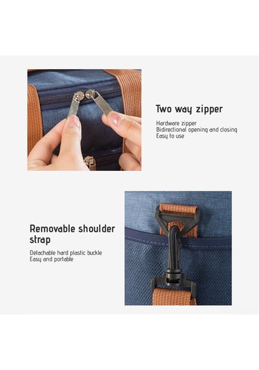 Yaozixa Siyah Çift Katlı Isı Saklama Çantası, Su Geçirmez, Leak-proof, Spor/ Piknik/ Öğle Yemeği İçin, 26x18x28cm Oxford Kumaşı Siyah