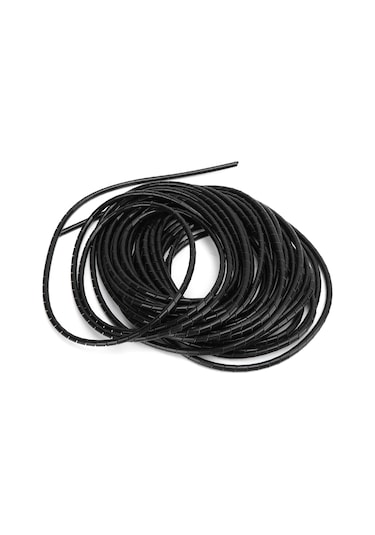 Teltree Bilgisayar Odası Kablosu Düzenleyici - Esnek Spiralli Kılıf - Siyah - Φ16mm Çap - 4 Metre Uzunluk - Kabloları Düzene Sok Ve Korumak İçin