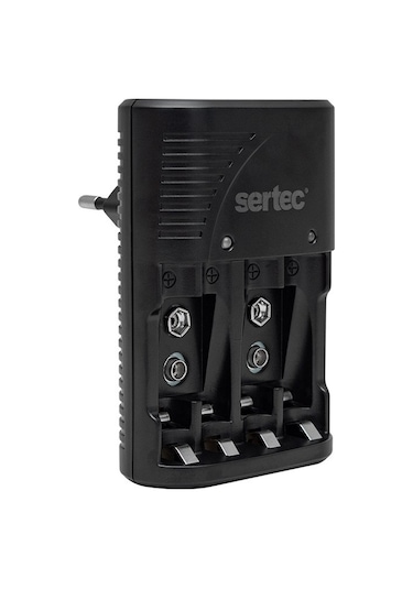 Sertec STC-C9V AA-AAA-2x9V Dörtlü Pil Şarj Aleti