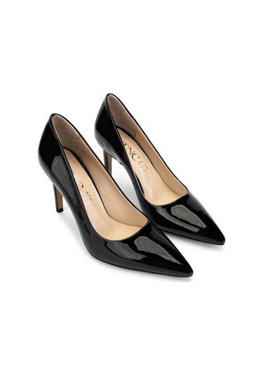 Tamer Tanca Kadın Hakiki Deri Siyah Rugan Topuklu Ayakkabı 1027 03 Bn Ayk Sk24-25 Sıyah Rgn Siyah Rugan