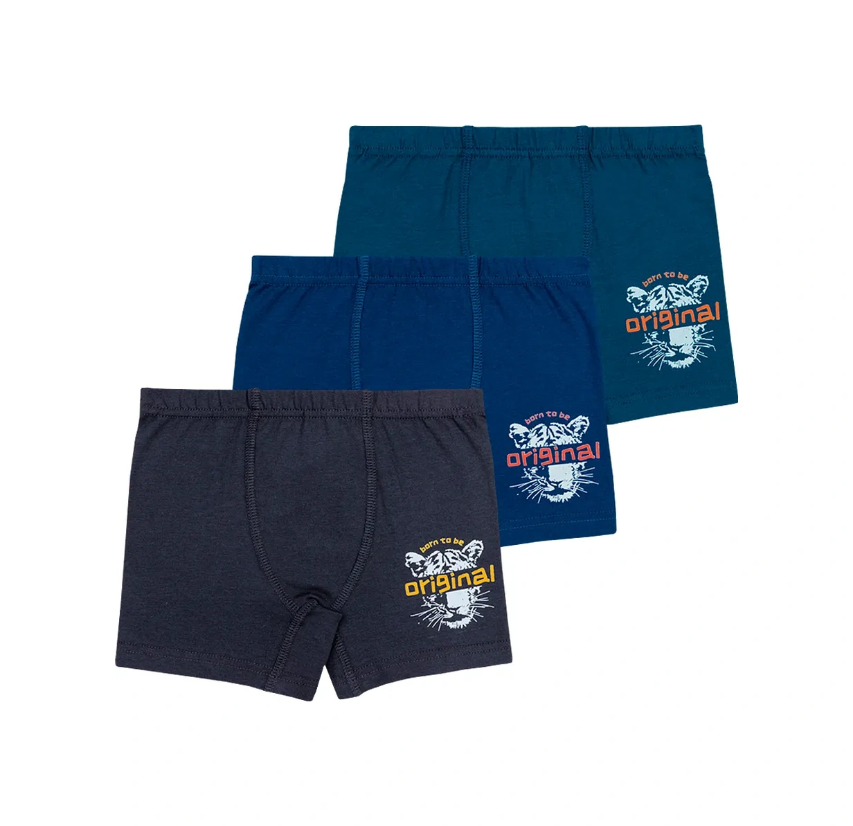 Baykar 3'lü Çocuk Boxer Külot Seti 334591520 Mavi