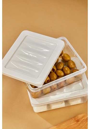 Multi Box 2 Li Set Saklama Kabı Seti - Dondurucu & Mikrodalga Uyumlu Krem