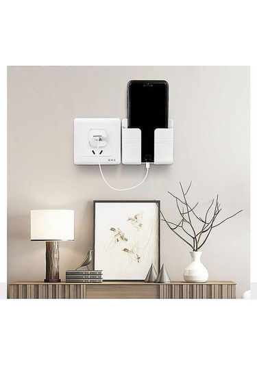 Yapışkanlı Cep Telefonu Şarj Standı Banyo Duvar Rafı Sabit Çok Amaçlı Depolama Başucu