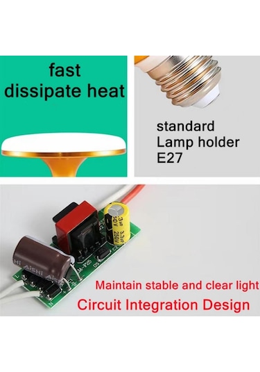 Beyaz  Ampul E27  Lamba Süper Parlak 12w 15w 20w 30w 45w 65w Ufo 220v  Masa Lambaları12w