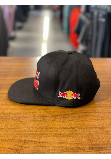 Hamze Redbull Siyah Kanvas Hiphop Snapback Rapper Basket Cap Şapka