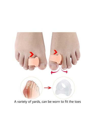 10 Çift Baş Parmak Ortezi Ayırıcı Yumuşak Ve Rahat Ayak Bakımı Kılıfı Mor M