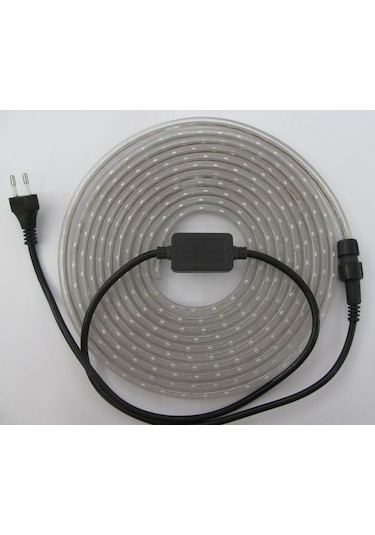 220 Volt Şerit 3 Çipli Hortum Şerit Led Aydınlatma + Fiş - 10 Mt-