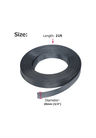 Tenfowee Fiberglas Kablolu Korumalı Cilt - Isı Ve Alev Dayanıklı, 20mm Çap, 6.5m Uzunluk, Elektrik Kabloları İçin Isıl Ve Zıpkama Koruması