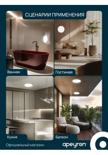 Apeyron Led Tavan Armatürü Spot 25 Cm 4000k, 20w 203852322 Beyaz