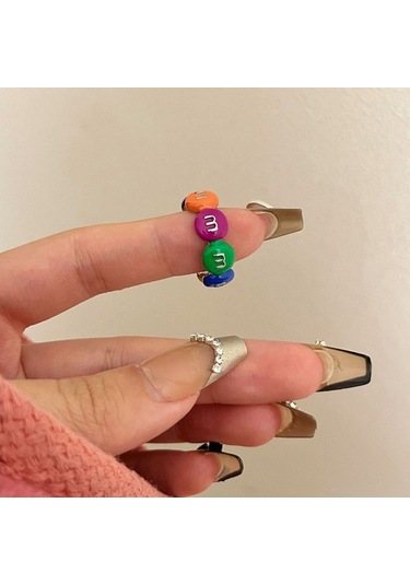 Soulader Kadınlar İçin Zarif Gümüş Kaplama Şık Aşk Yüzüğü Modelleri Renkli