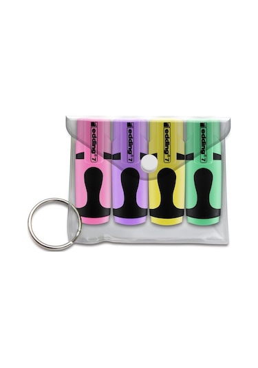 Edding Mini Fosforlu Kalem Seti 4'lü Pastel Renkler