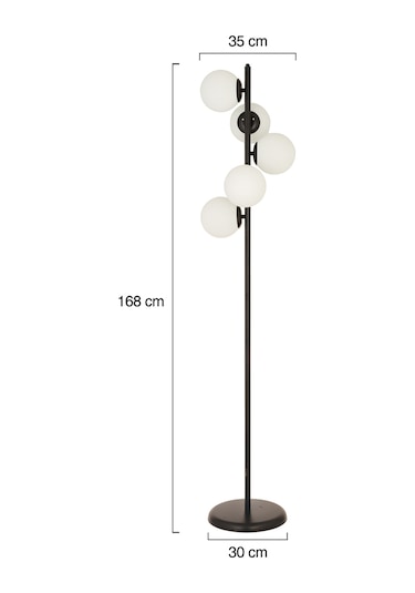 Uzel 5Li Siyah Modern Tasarım Metal Lambader