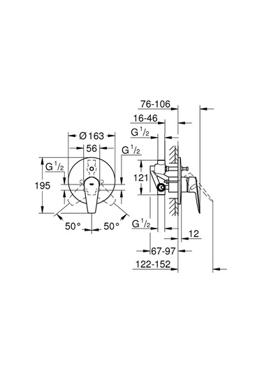Grohe Bauedge Tek Kumandalı Banyo Bataryası 29079001