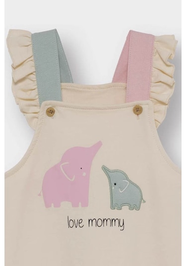 Defacto 2'li Dinozor Baskılı Salopet Tulum Ekru Kız Bebek Alt-üst Takım F2188a5/er233 Ekru Defacto 2'li Dinozor Baskılı Salopet Tulum Ekru Kız Bebek Alt-üst Takım F2188a5/er233 Ekru