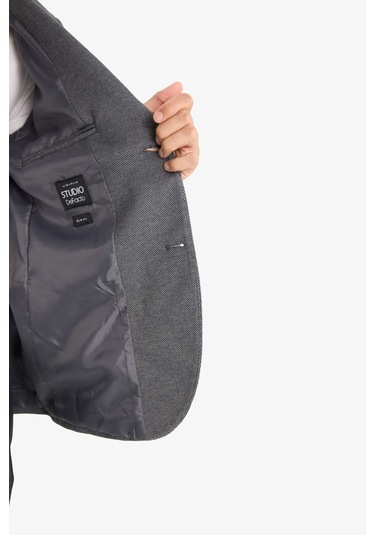 Defacto Slim Fit Dar Kesim Blazer Ceket F7690ax25auar198 Antrasit