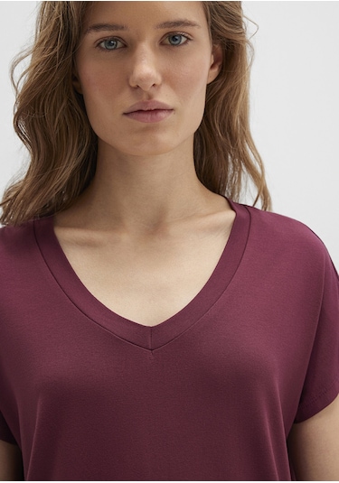 Mavi - V Yaka Bordo Basic Viskoz Tişört 167714-70393 Bordo