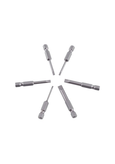 Wezone 6'lı Manyetik Saksım Uçlu Tornavida Ucu Seti - S2 Alaşımlı Çelik, 6.35mm Hex Shank, 2-6mm Boyutları, 50mm Uzunluk