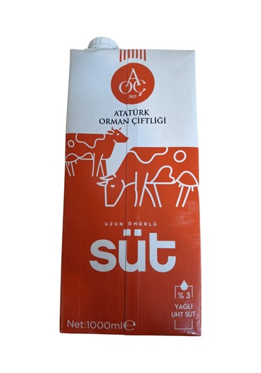 Atatürk Orman Çiftliği %3 Yağlı Süt 1 Lt X 6 Adet