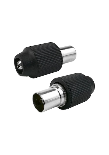 60 Ohm Anten Tv Fişi İthal Dişi Siyah Düz Tip 100 Ad 5023