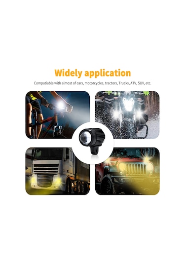 Padalink Çift Renkli 6000k Beyaz 3000k Sarı 30w Led Motosiklet Farı - Araç, Kamyon, Atv İçin