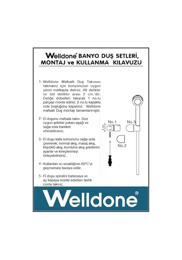 Welldone Prestij Mafsallı Duş Seti Beyaz