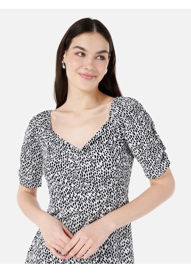 Colins Regular Fit Kadın Siyah Karpuz Elbise Cl1067905 Q1.v1 Blk Siyah