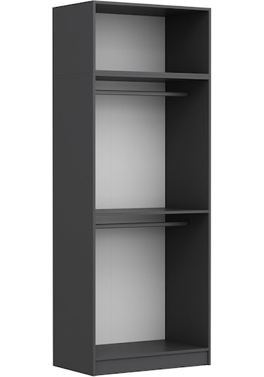 Minar Kale 2 Kapaklı 2 Aynalı Dolap Ve Yüklük Antrasit 255cm Antrasit