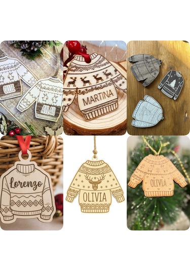 Ahşap Noel Yılbaşı Ağacı Süsü Kazak 5 Adet Noel Ağacı Süslemesi