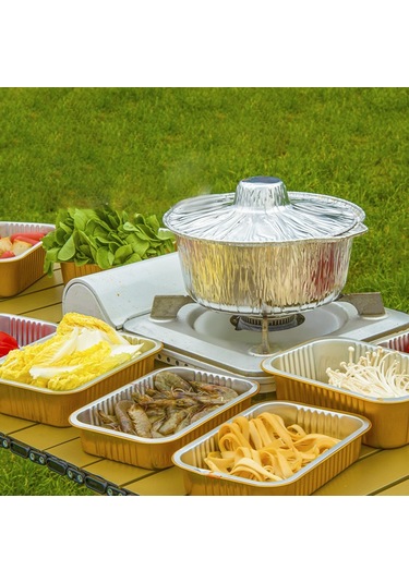 Suntek Pişirme Pot Pasta Tava Gıda Kabı Teneke Folyo Pot Gümüş