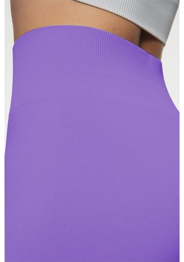 Mistirik Jerovin Model Toparlayıcı Örme Seamless Push Up Etkili Kısa Şort Lila Renk Lila