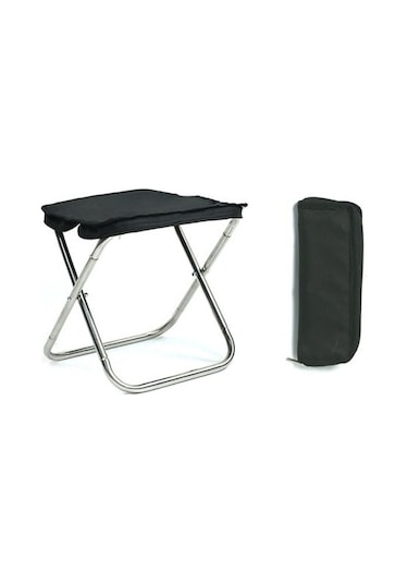 Açık Taşınabilir Katlanır Kamp Sandalyesi Siyah